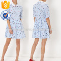 Nova Moda Azul E Branco Stripe Collared Dress Com Cara Fabricação Atacado Moda Feminina Vestuário (TA5280D)